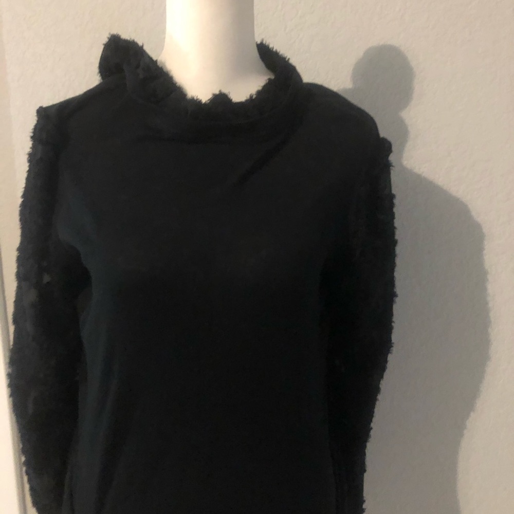 Black high collar thin sweater